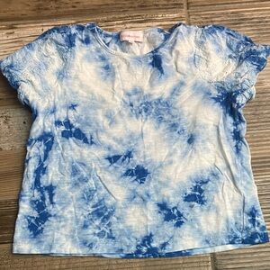 🎁Design History Sky Blue Top with Lace Accents